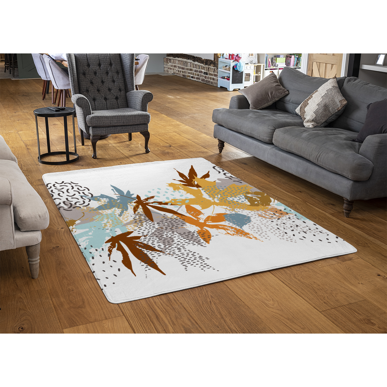 Japanese Maple Leaves Rug - Orange / 150cm thumbnail