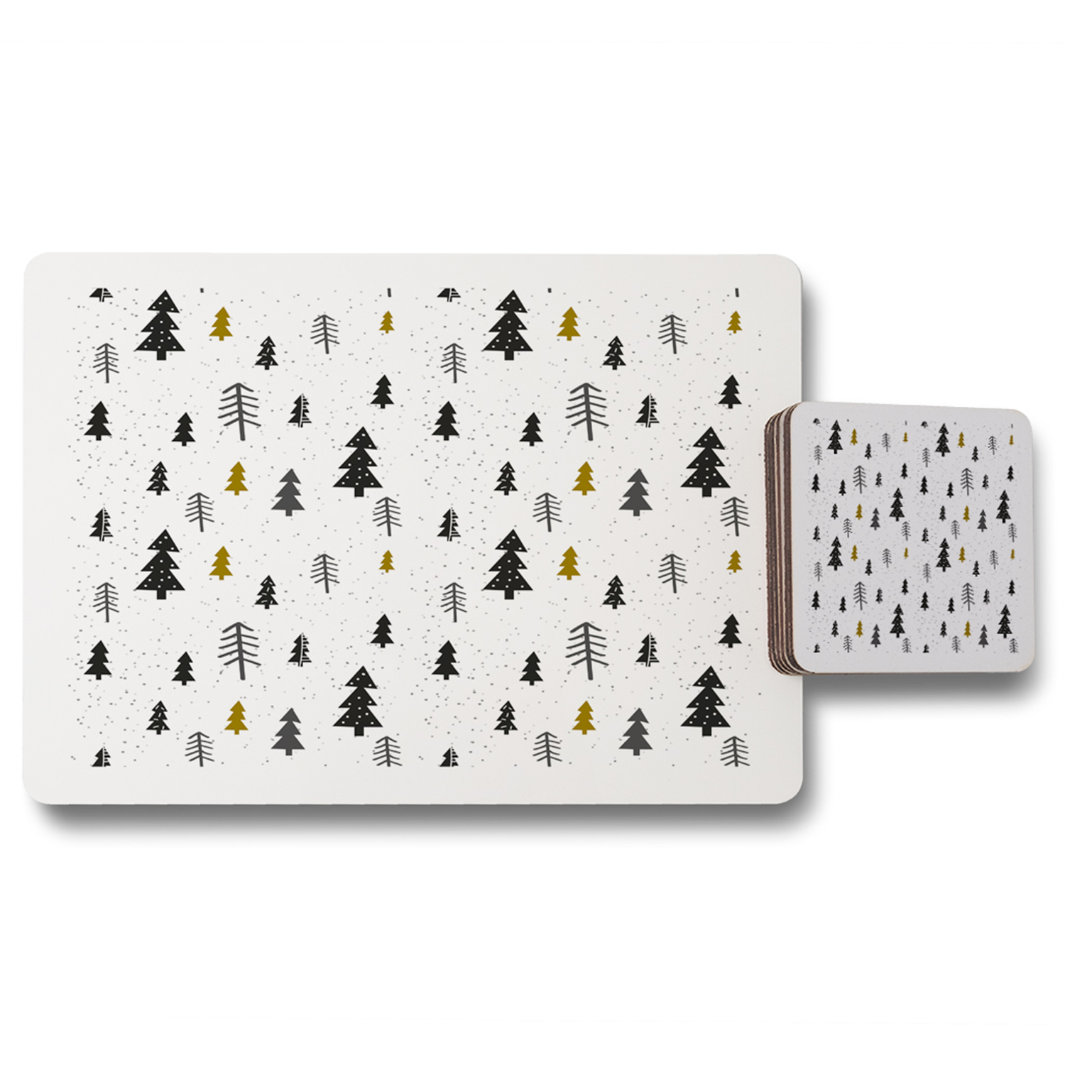 Image of Winter Graphic Dining Placemat Coaster Set&hellip;