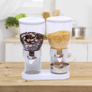 Dual Cereal Dispenser Food Dry Container