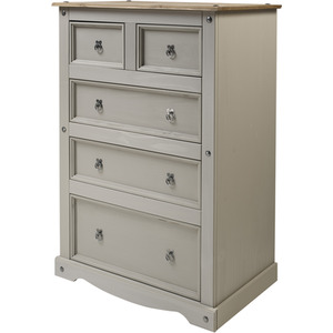 Corona Grey Wax Compact 2 Plus 3 Chest of Drawers