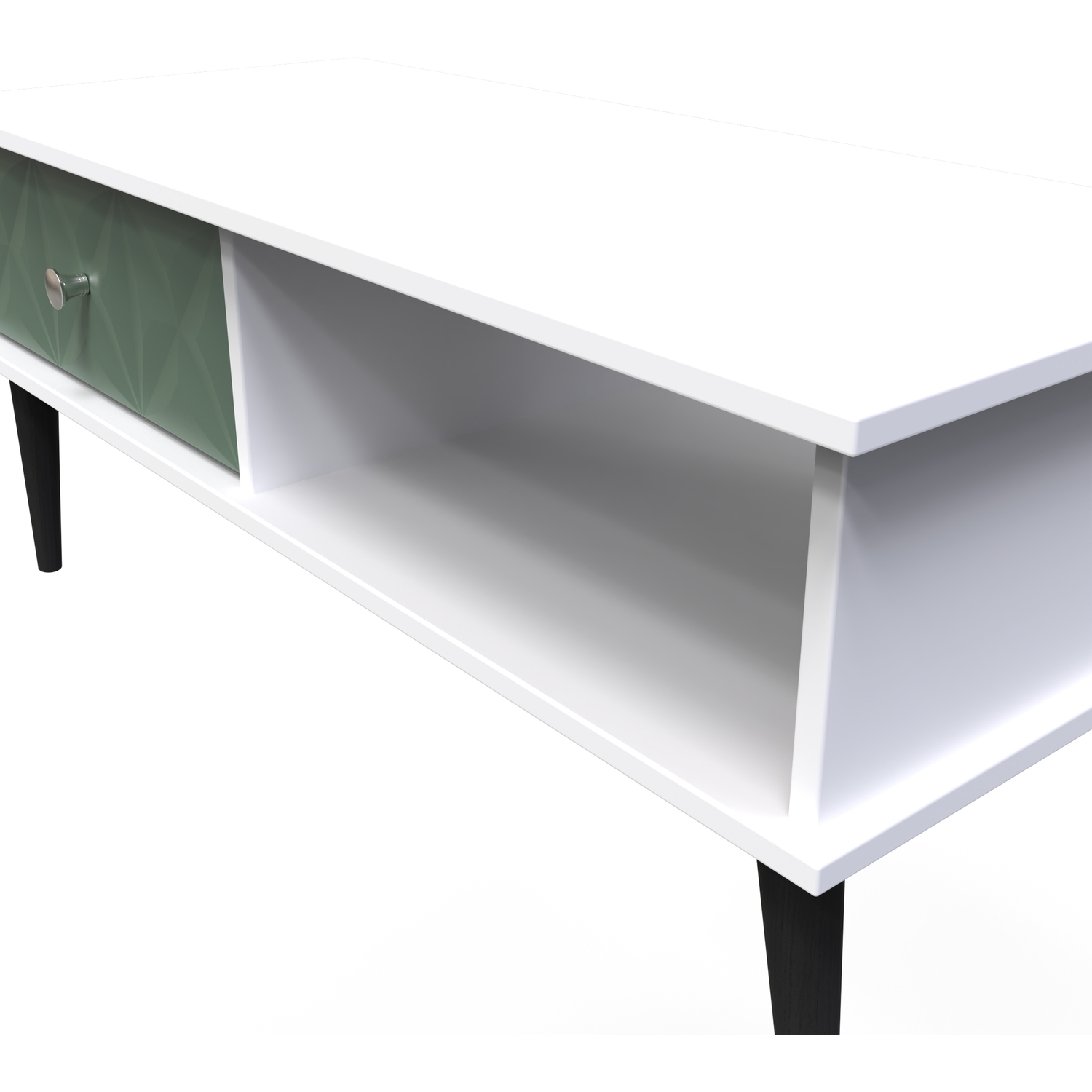 Pixel 1 Drawer Coffee Table - Labrador Green White