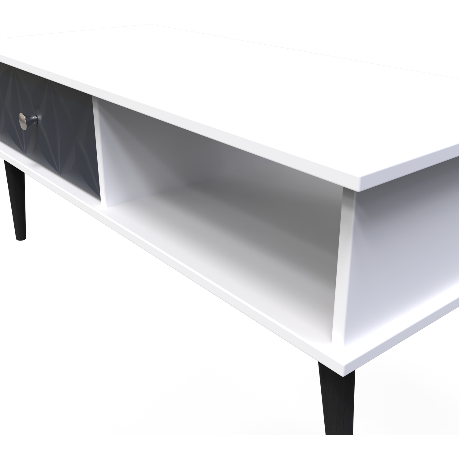Pixel 1 Drawer Coffee Table - Indigo Matt White
