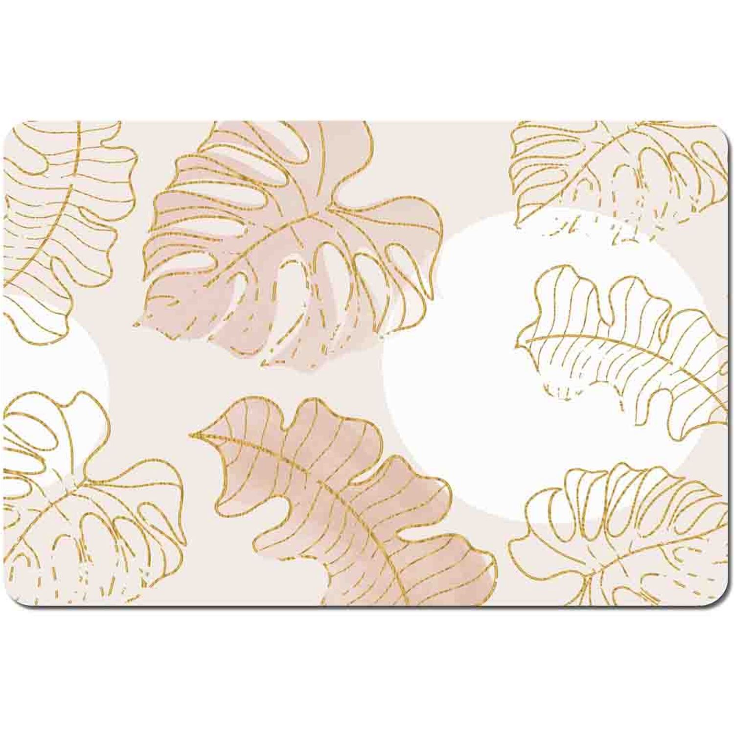 Image of Botanical Leaves Line Art Watercolour Placemat&hellip;