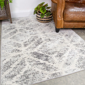 Distressed Abstract Geometric Living Area Rug