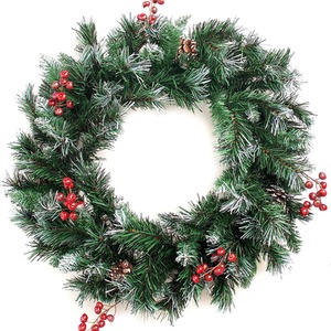 Deluxe Frosted Christmas Wreath