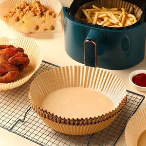 50 Disposable Air Fryer Liners Round Greaseproof Parchment Sheets 16cm