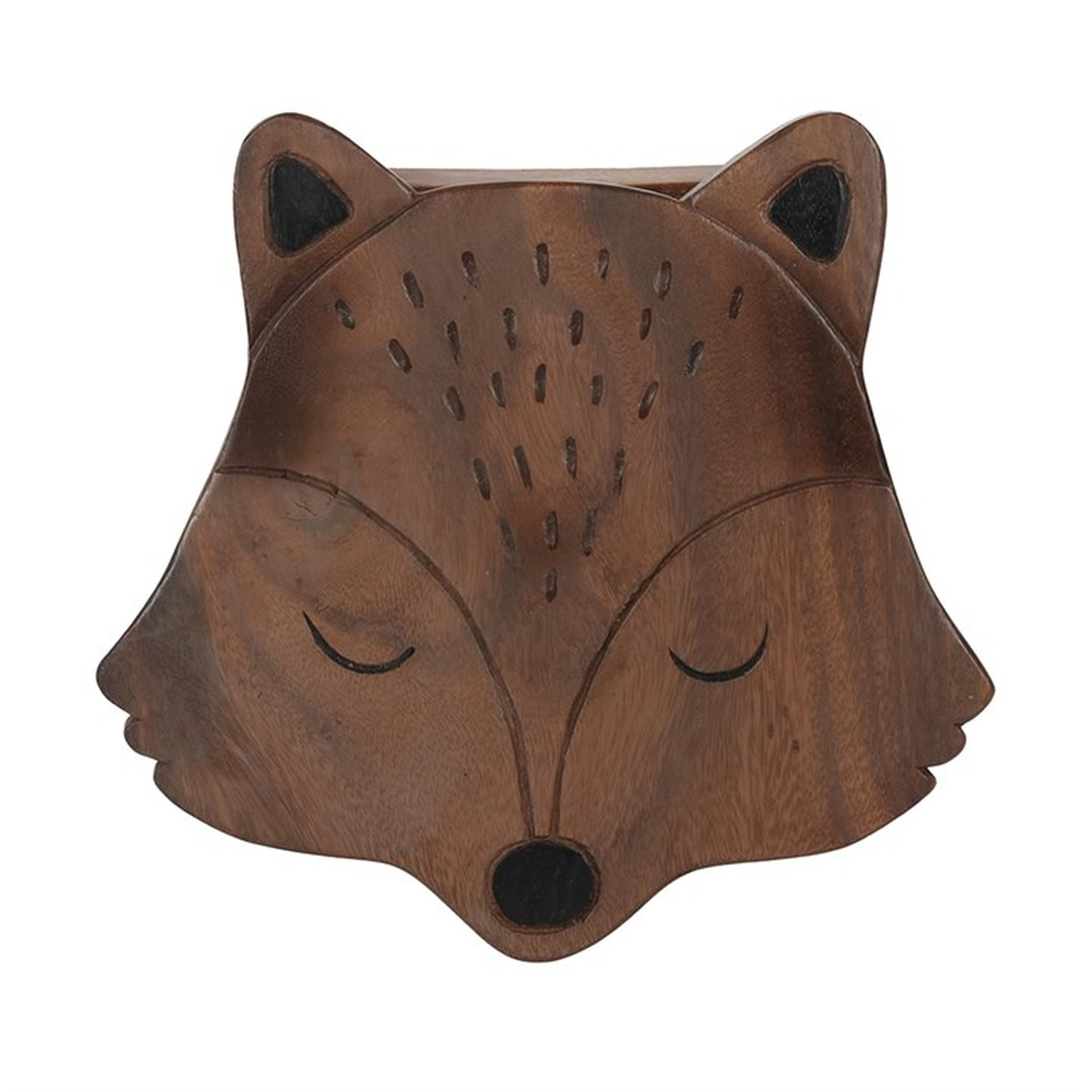 Children S Wooden Fox Stool - Brown