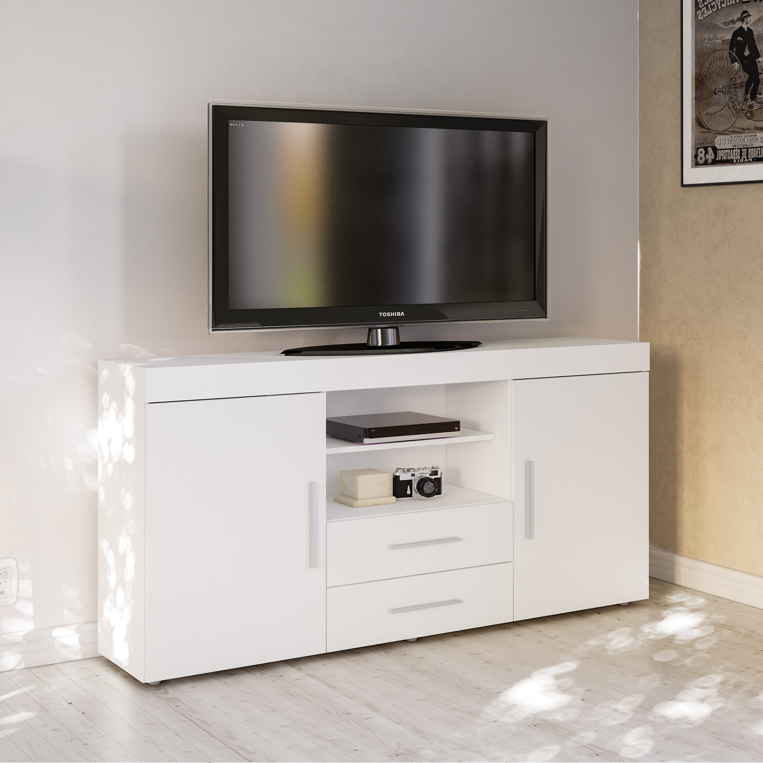 Birlea - Edgeware 2 Door 2 Drawer Sideboard - White thumbnail