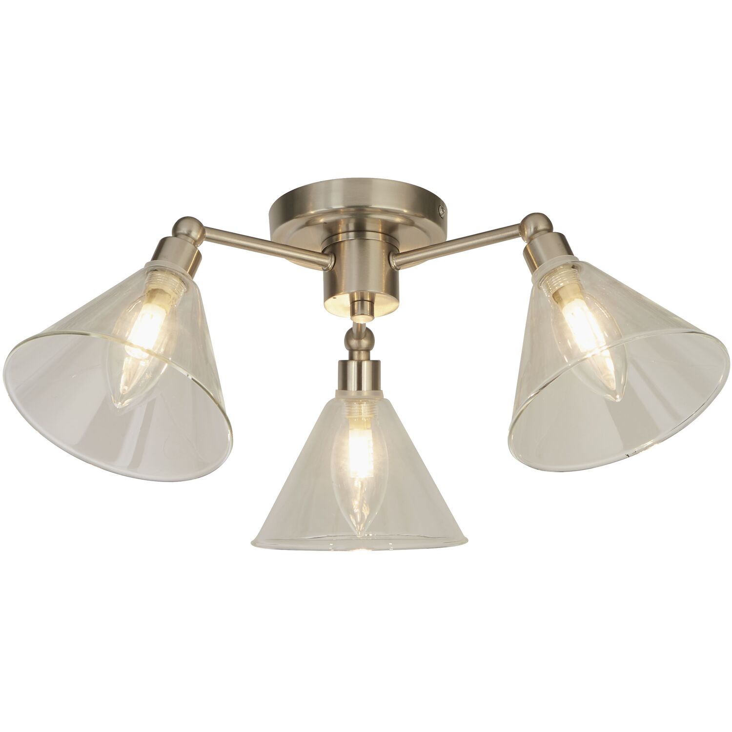Lighting Collection - Bathroom Triple Ceiling Light  - Silver thumbnail