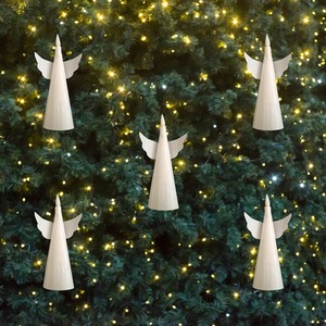 Set of Battery Operated LED Floating Angel Christmas Decorations with Remote