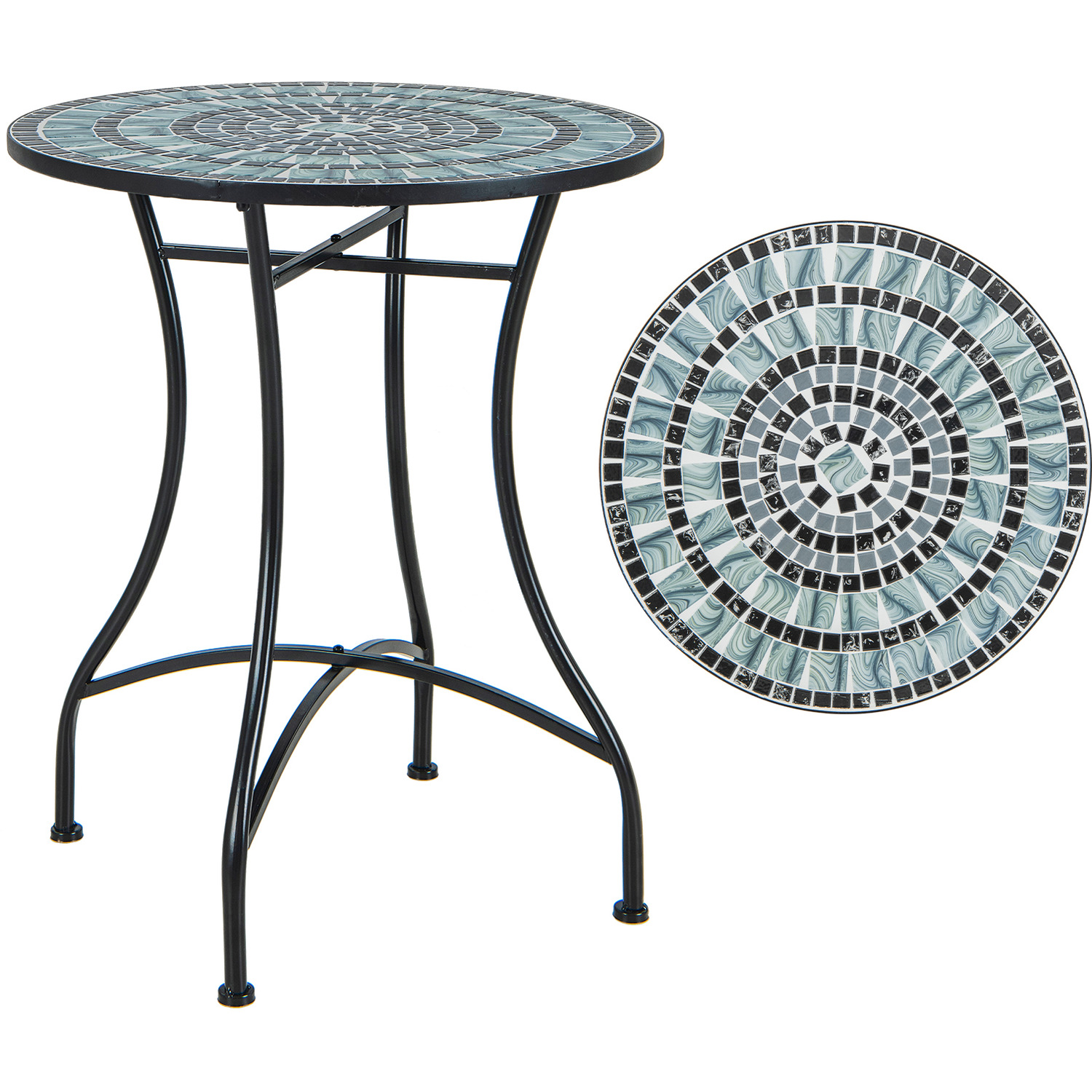 Garden Side Table Round Dining Table - Black