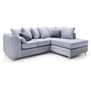 Silver Blue / Right-hand Chicago Velvet Corner Sofa shot 5169016