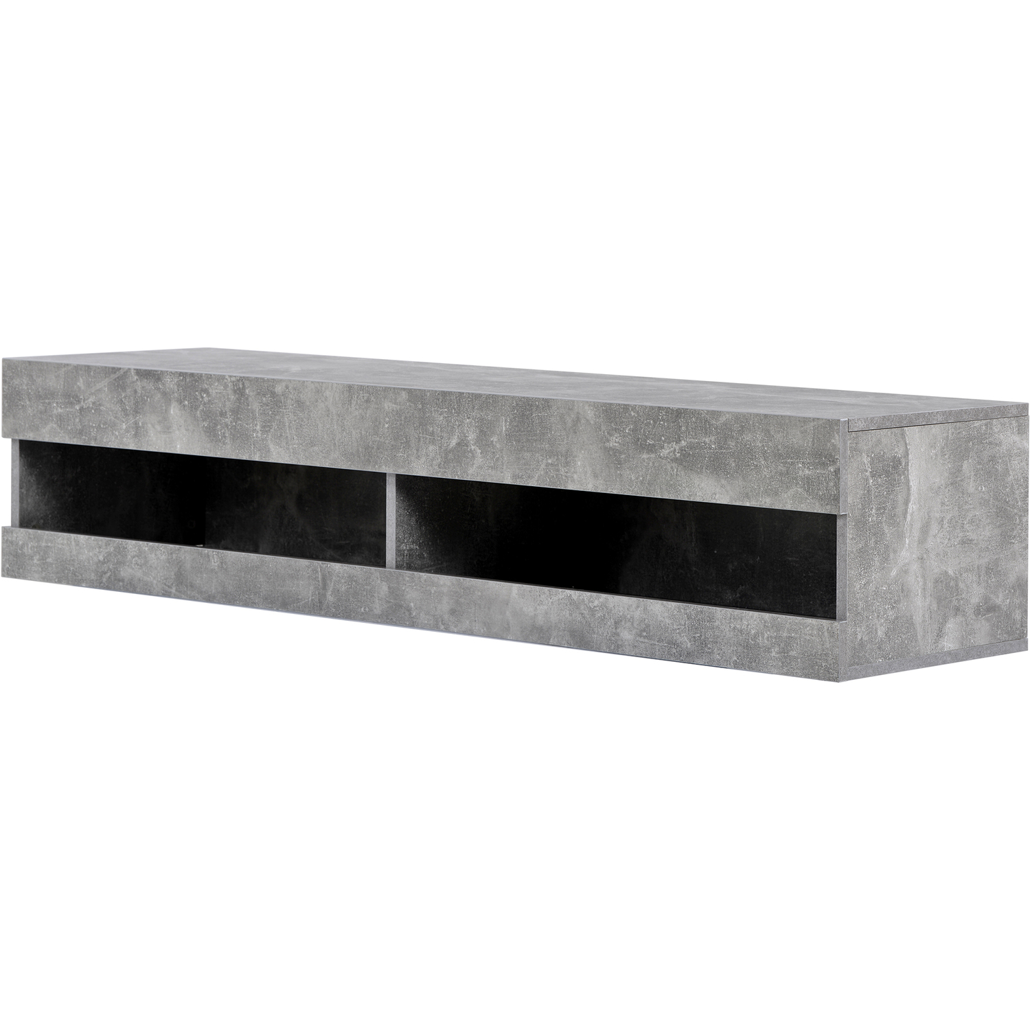 Floating Tv Stand Media Console Storage Shelf With Led Lights - Grey