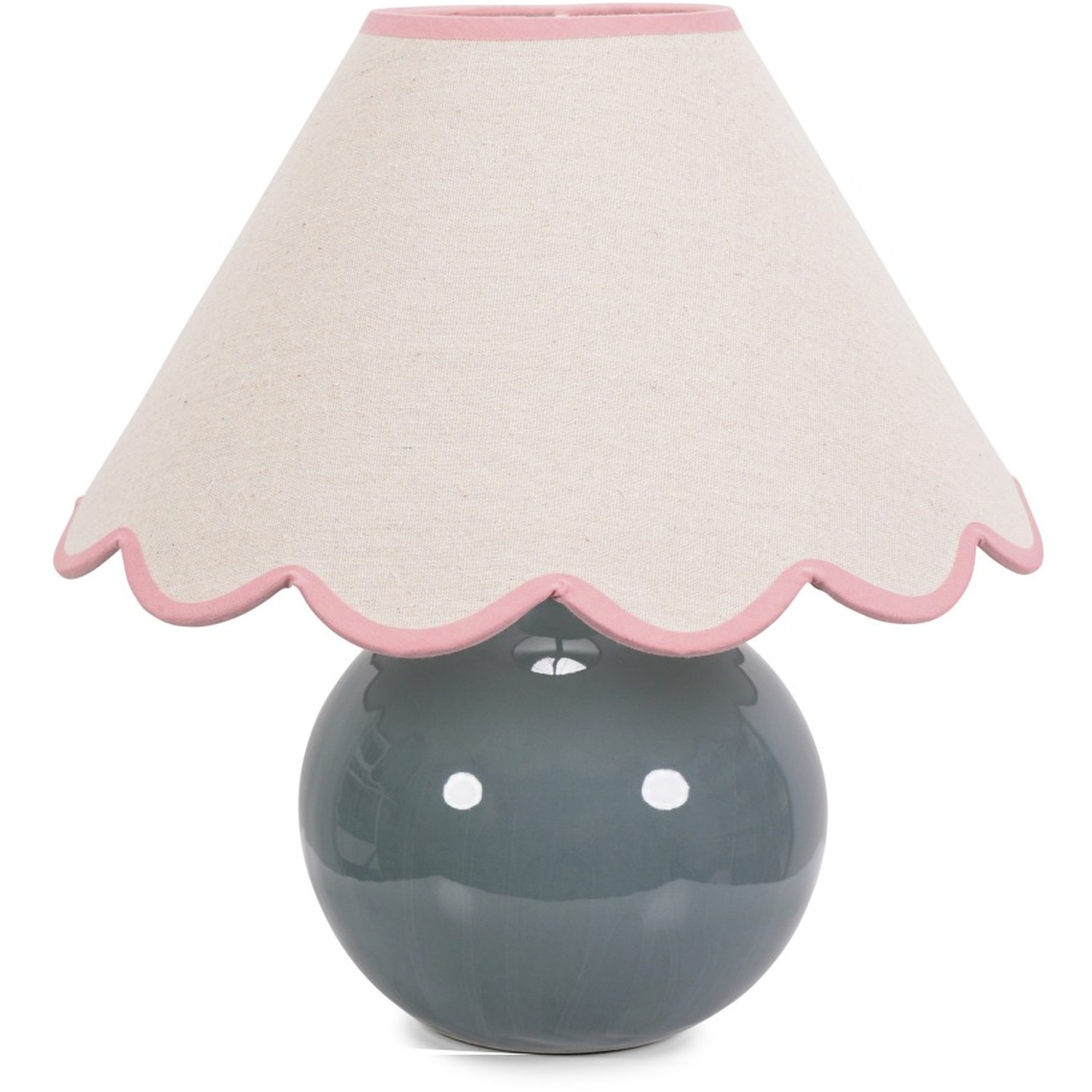 Bosco Eucalyptus Table Lamp Scallop Shade and LED Bulb - Pink