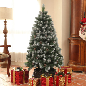 HOMCOM Artificial Pine Christmas Tree w Pinecones and Branches
