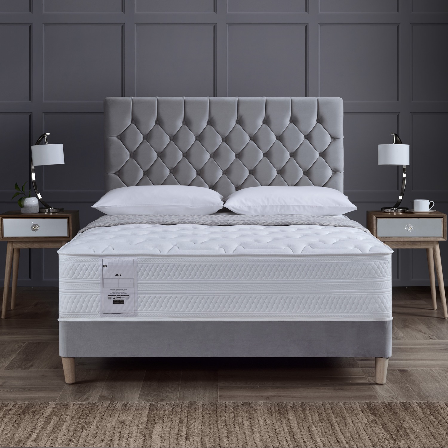 Joy 2000 Pocket Sprung Memory Foam Mattress - White Single Foam Memory Foam Polyester Satin
