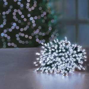 80 LED Christmas Tree Timer Lights Multi Action Lights Bright White 6.3M