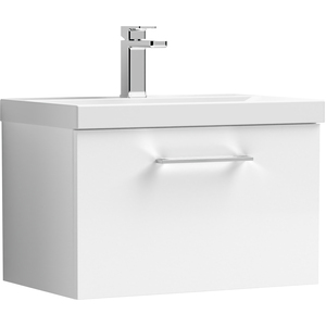 Wall Hung 1 Drawer Vanity Unit with Mid-Edge Ceramic Basin