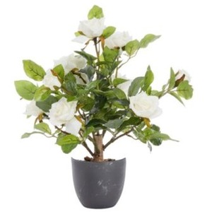 Artificial White Rose Planter