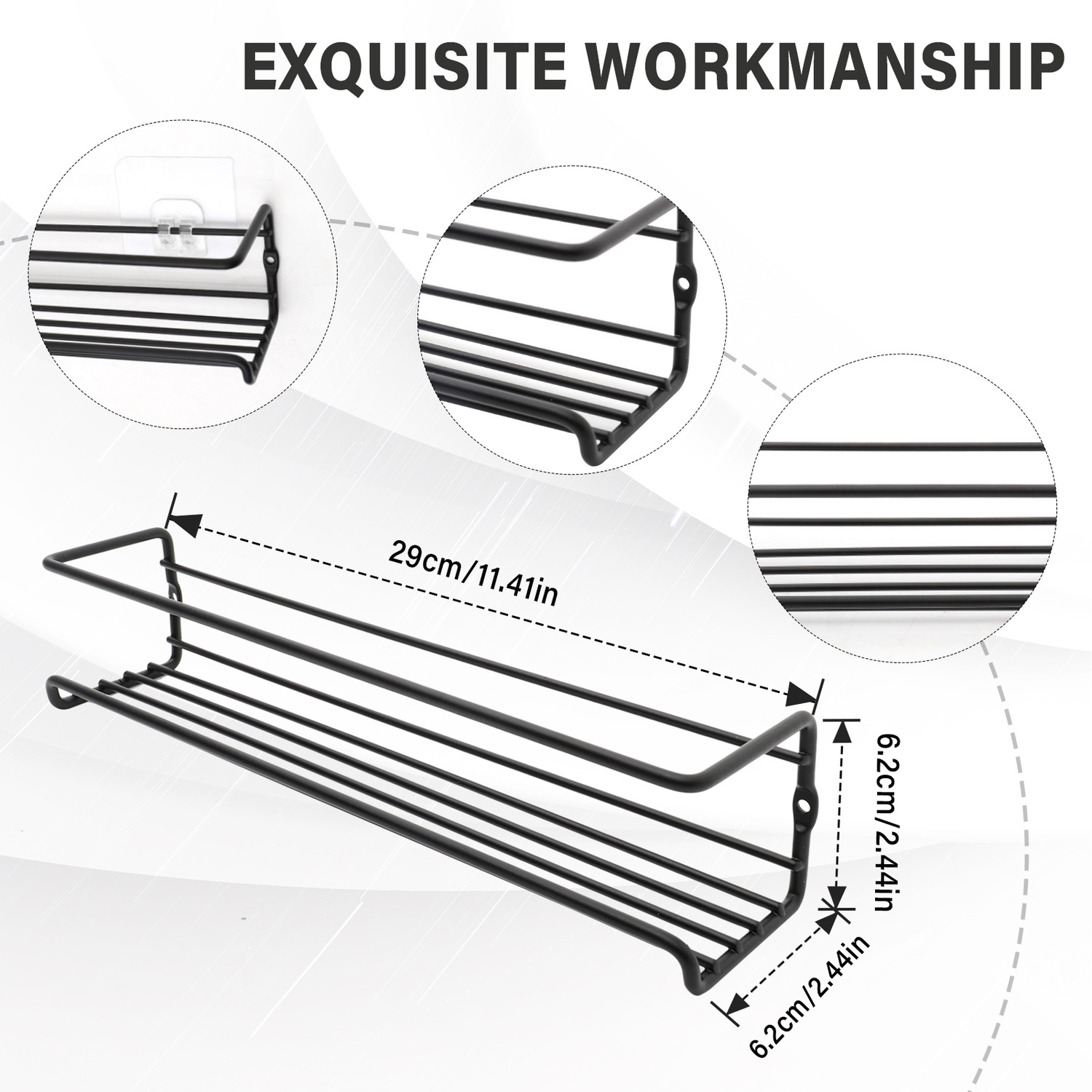 View of Set of 4 Wall Mounted Kitchen Spice Racks