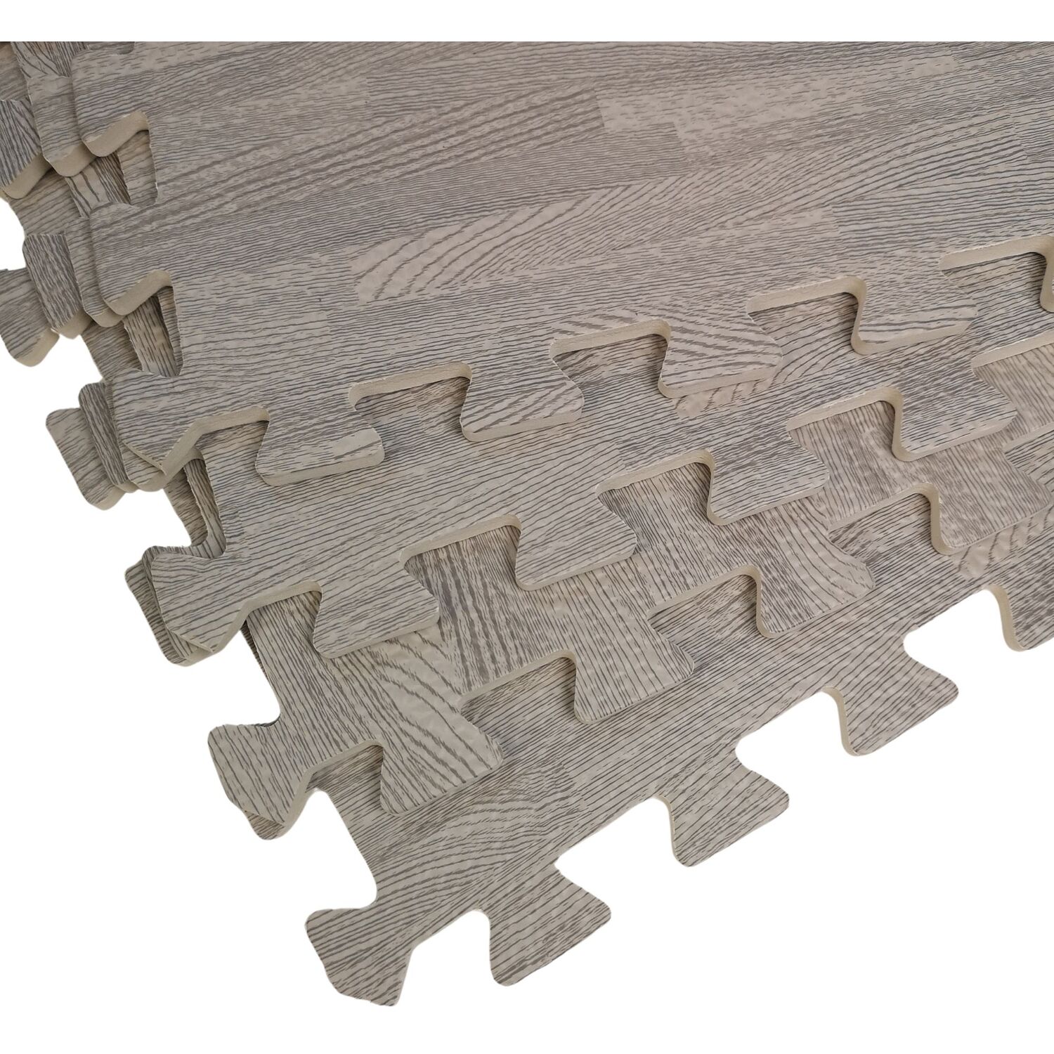 Grey Wood Effect Foam Floor Protective Tiles Mats 60x60cm Sets - Grey / 11.52sqm