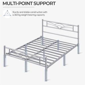Silver / Double Metal Bed Frame with Cloud Design shot 7551159