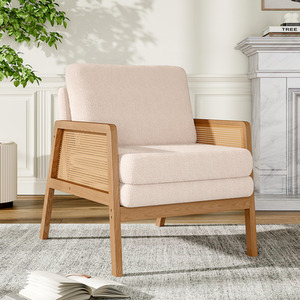 Comfort-First Hardwood Armchair with Cushion