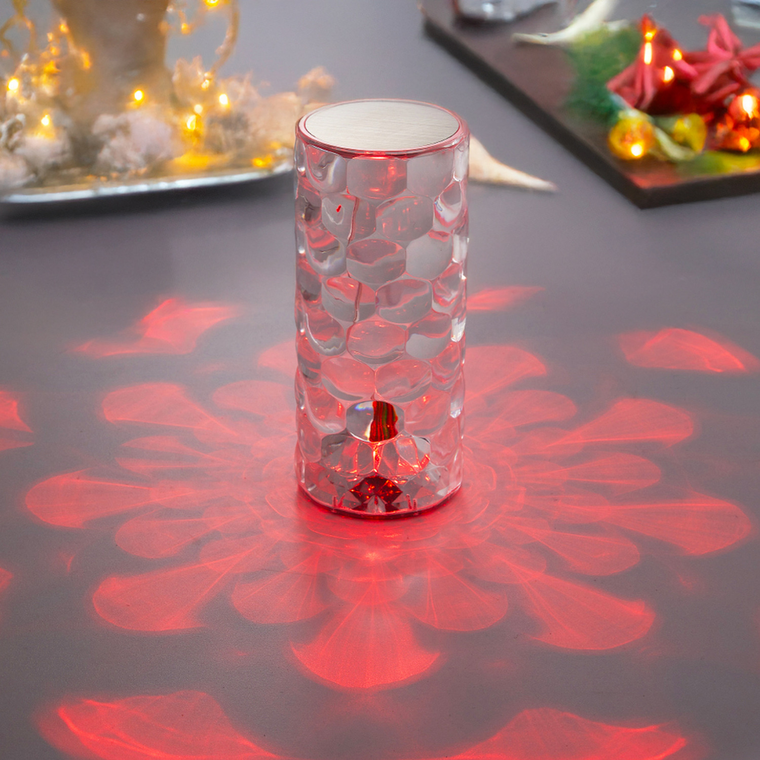 Lifeideas Crystal Effect Dimmable LED Table Lamp - Transparent