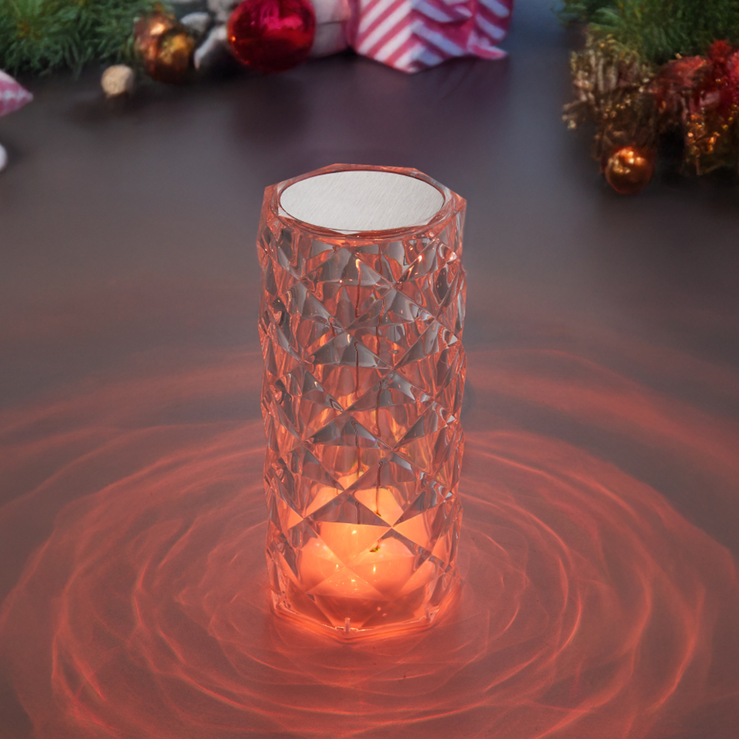 Lifeideas Rose Effect Dimmable LED Table Lamp - Transparent / 16cm