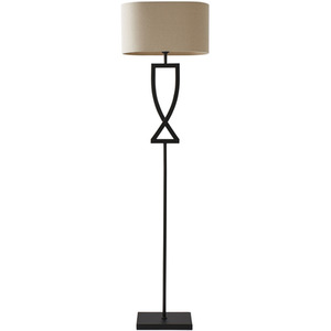 Katniss Black Metal Industrial Tall Floor Lamp