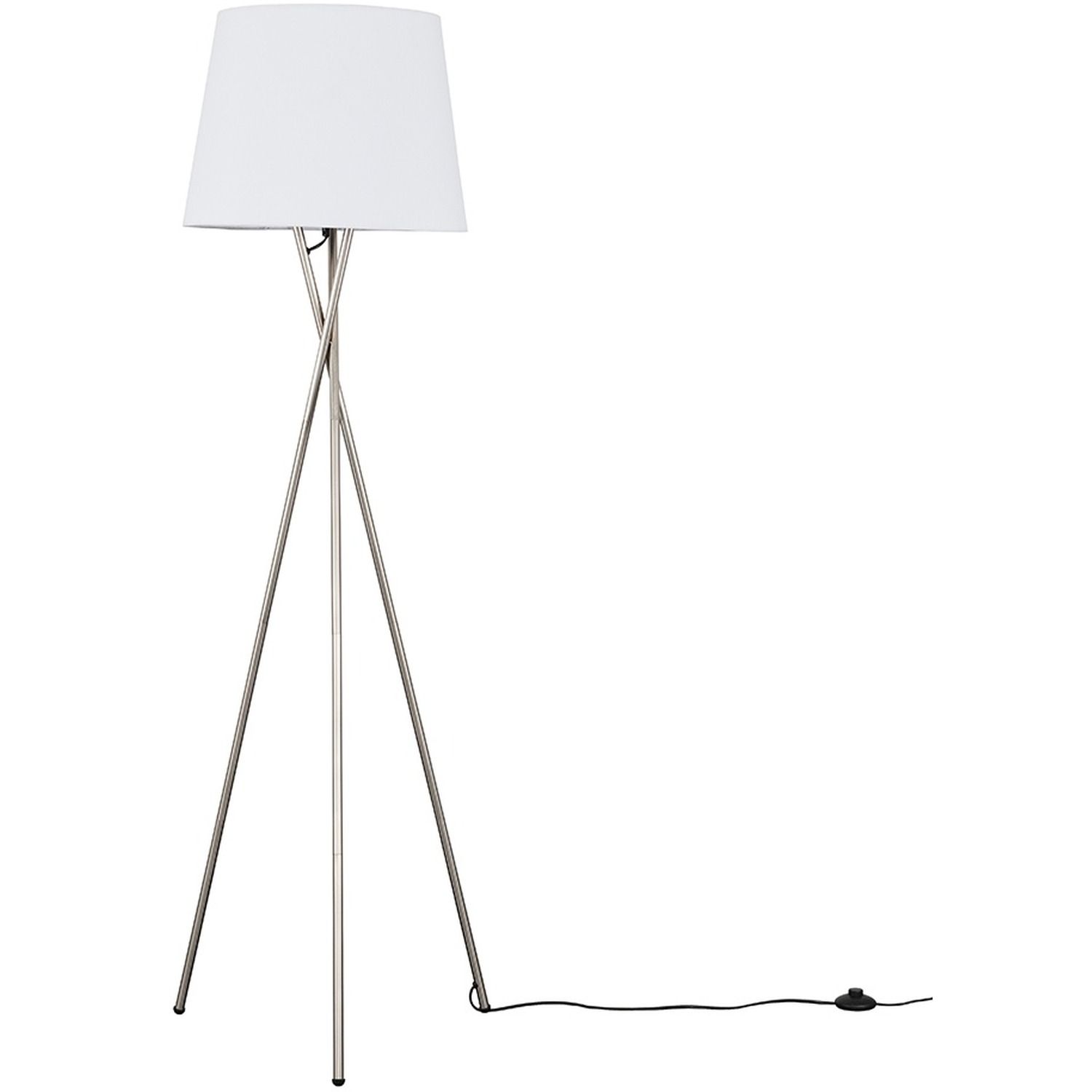 Image of Camden Brushed Chrome Tripod Floor Lamp&hellip;