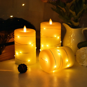 Livingandhome 3-Piece LED Flameless Candle Set with Remote