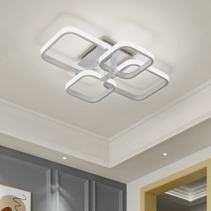 Square Dimmable LED Semi Flush Ceiling Light