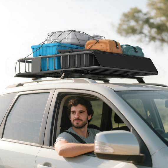 HOMCOM Steel Universal Roof Rack Basket