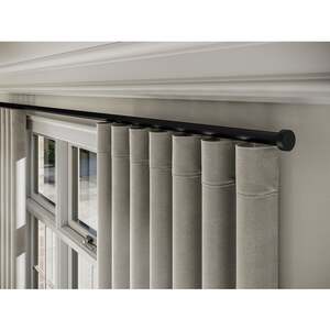 28mm Styleline Gliding Curtain Pole Set with Stud End - Black