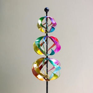 Three Sphere Multicoloured Kinetic Wind Spinner 18.5cm