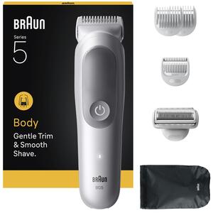 Braun Body Groomer Series 5, BG5550, 6 Grooming Tools, Waterproof - Grey