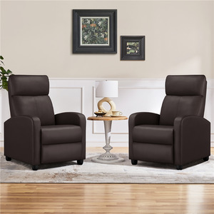 Brown / Composite Board, Foam, Iron, PU Leather Yaheetech Upholstered Armchair Recliner Chair shot 10324531