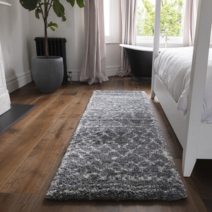 Grey Ivory Moroccan Berber 50mm Shaggy Area Rug - Alto AL05