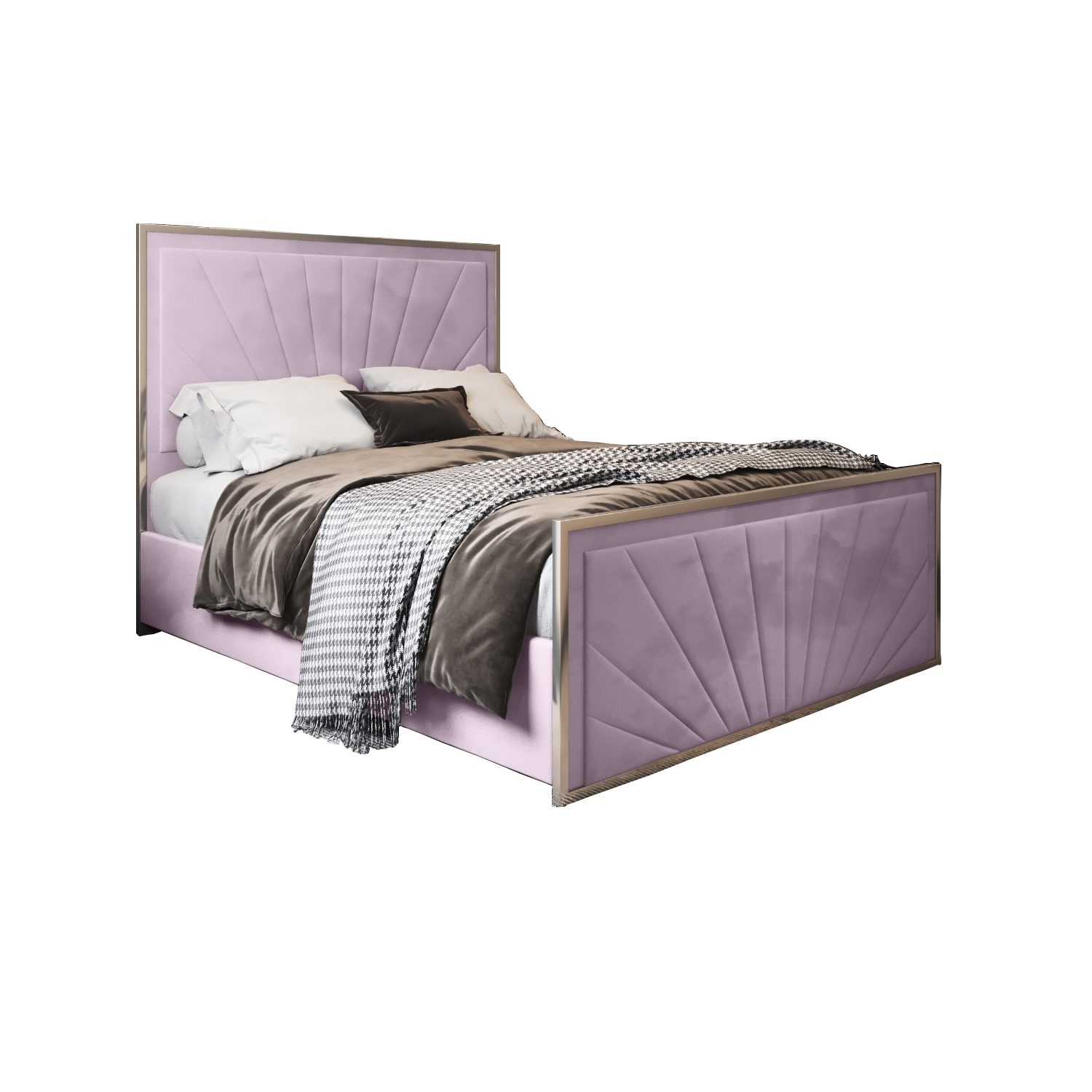 Naptime Upholstered Metal Bed Frame - Pink King