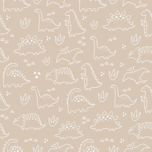 Dinky Dinos Wallpaper in Neutral