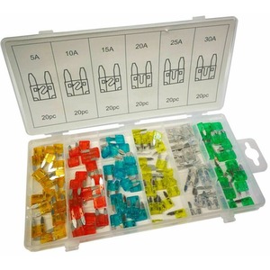 120Pc Mini Car Fuse Assortment Box
