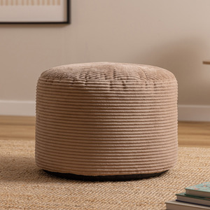Icon Milano Jumbo Cord Round Footstool Bean Bag, Mocha Brown