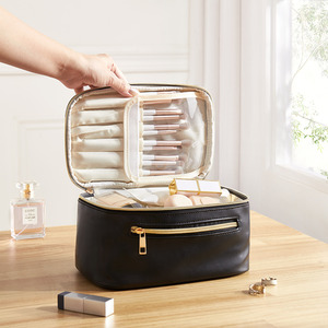 Portable PU Leather Makeup Storage Bag