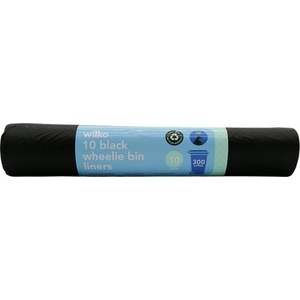 Pack of 10 Flat Top Wheelie Bin Liners 300L