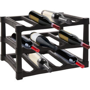 3 Tier Stackable 12 Bottle Wine Rack Durable Free Standing