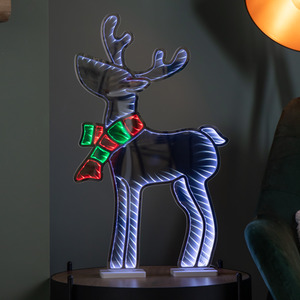 Standing Reindeer with Scarf Christmas Infinity Decoration