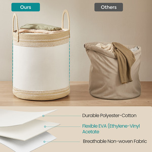 60L Laundry Hamper with Lid and Handles, Laundry Hamper