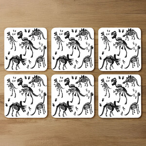 Stylish Dinosaur Silhouettes Designer Coaster Set