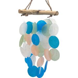 Blue  Pearl Driftwood Cross Chime
